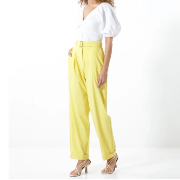Tanya Taylor Tyler Pants In Daffodil Size 16 NWT MSRP $445 - Picture 2 of 7